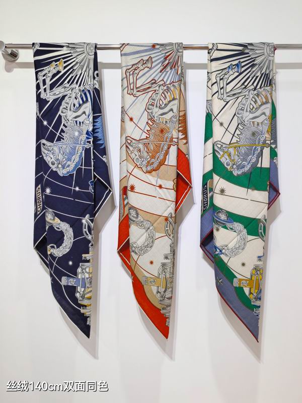 Hermes Scarf 140X140cm 70%羊绒30%真丝 E092718